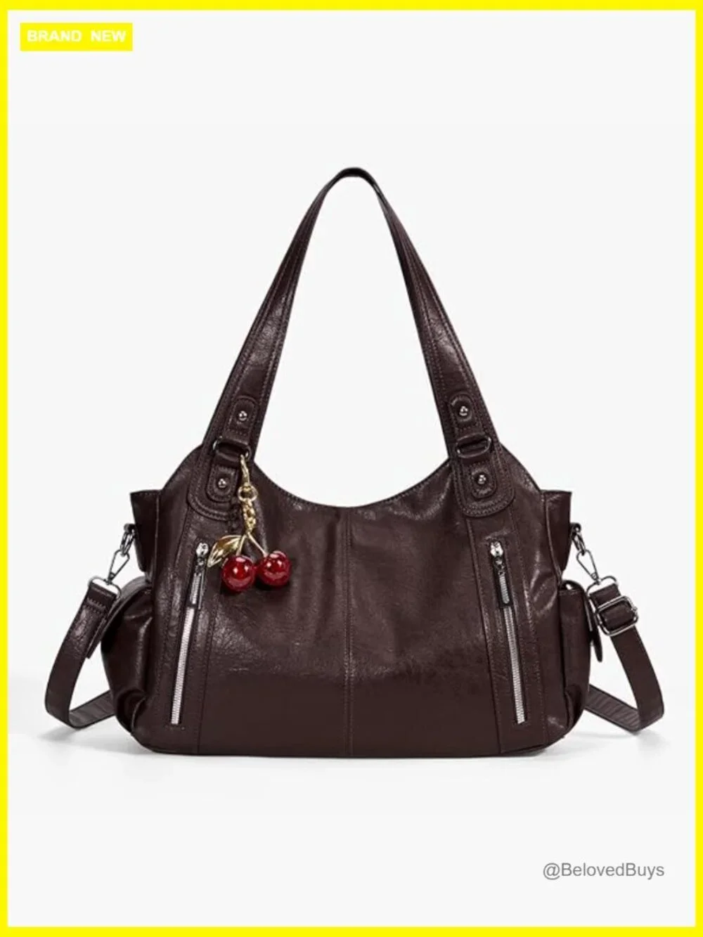 Slouchy Hobo Shoulder Bag Soft Leather Tote Crossbody Y2k Satchel